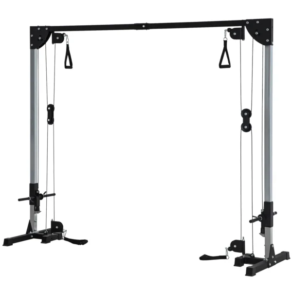 Aparato de musculación doble polea vis a vis crossover, carga libre con pesa 2x50 kg 245x85x207 cm 5 - Imagen 2