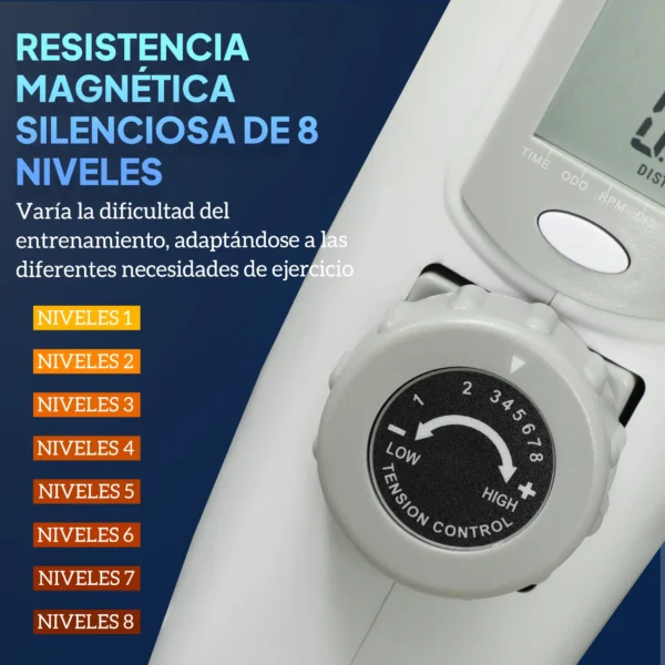 Mini Bicicleta Estática con Resistencia Magnética Pantalla LCD y Pedales Antideslizantes para Ejercitar Brazos y Piernas - Imagen 8