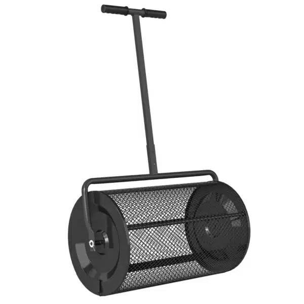 Esparcidor de Compost con Cesto de 75L Mango Ajustable y Diseño Resistente para Jardinería y Césped 70x40x112 cm Negro - Imagen 12