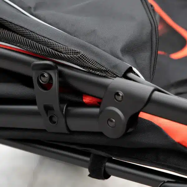 Cochecito para Perros Plegable Carrito para Mascotas con Ventanas de Malla Correas de Seguridad 112x65x100 cm Rojo - Imagen 4