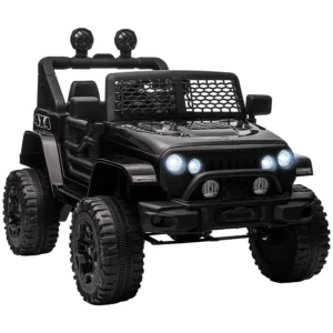 Coche eléctrico 4x4 para niños 12V con control remoto, luces y claxon - 3-6 años - negro