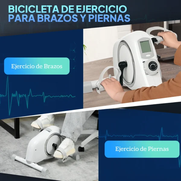 Mini Bicicleta Estática con Resistencia Magnética Pantalla LCD y Pedales Antideslizantes para Ejercitar Brazos y Piernas - Imagen 9