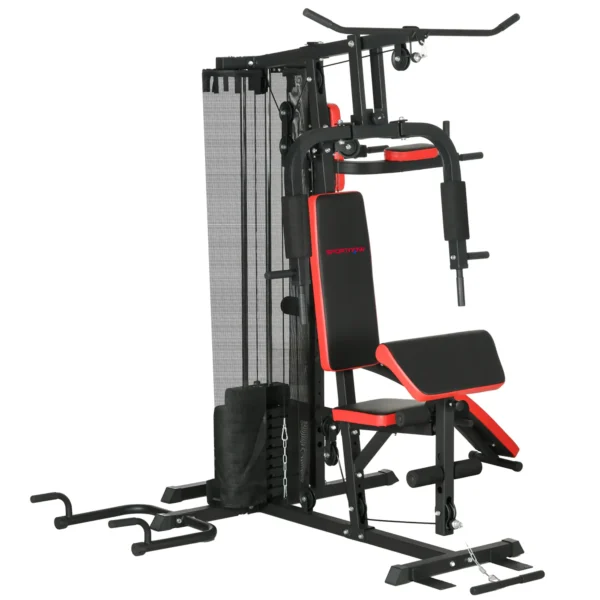 Estación de musculación Multifunción ajustable banco fitness 10 contrapesos 65kg con red de protección - Imagen 3