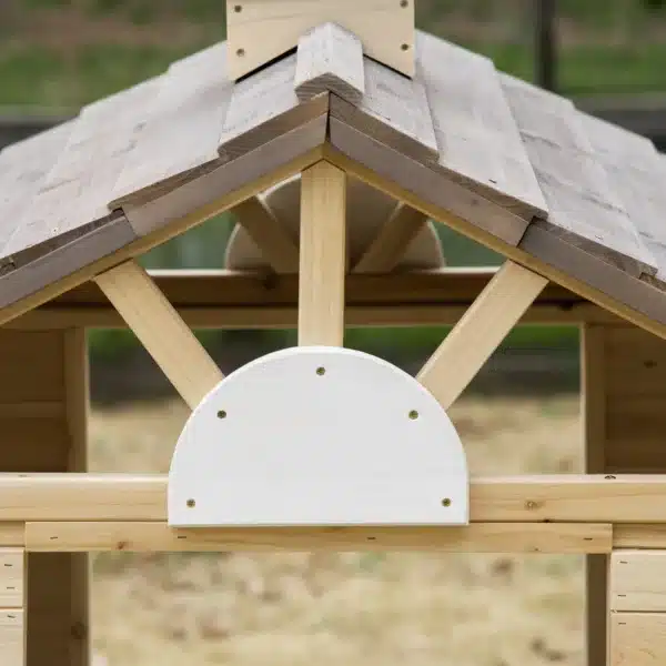 Casita Infantil de Juegos Exterior para Niños de 3 -7 Años con Ventanas 2 Jardineras y 1 Banco 113x94x134,5 cm Natural - Imagen 4