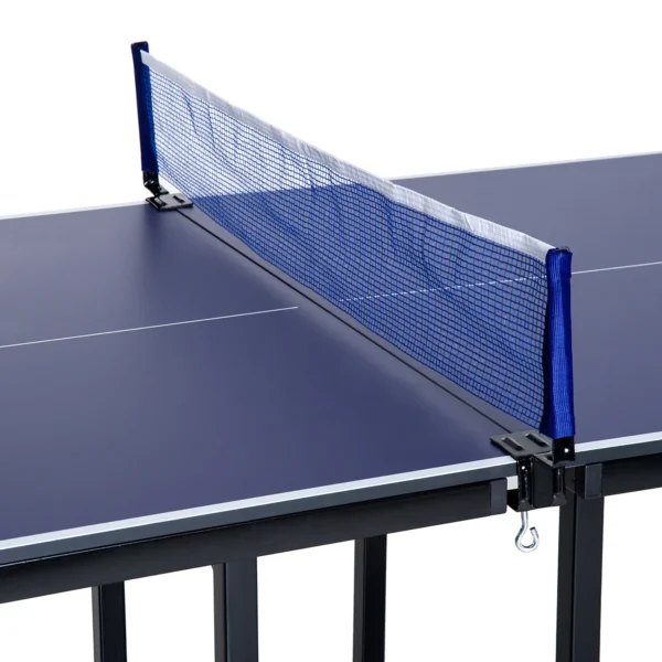 Mesa de Ping-Pong Plegable con Red y Marco de Acero para Interior y Exterior 182x91x76 cm Azul - Imagen 5