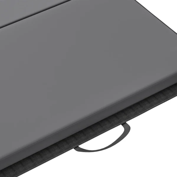 Tapete de gimnasia yoga pilates fitness plegable en 4 con asas revestimiento sintético 180 x 80 x 5 cm gris - Imagen 4