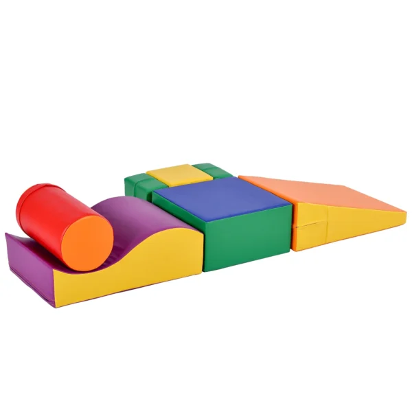 Set de 6 Grandes Bloques de Construcción para Jugar y Trepar con Escalera y Tobogán Adecuado para Niños en Edad Preescolar y Bebés Bloques Suaves y Coloridos - Imagen 3