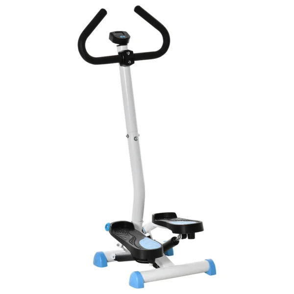 Máquina de Steps Mini Stepper para Fitness en Casa con Pantalla LCD y Pedales Antideslizantes 55x44x108cm Blanco y Azul - Imagen 2
