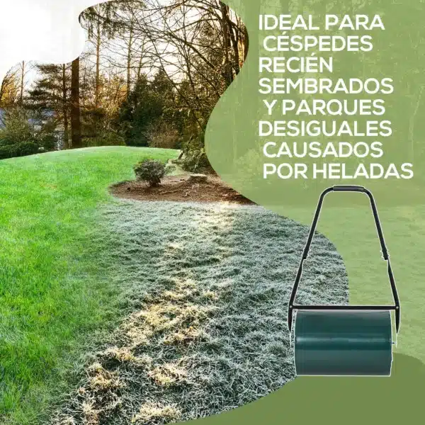 Rodillo para Césped de 30L Relleno de Arena o Agua con Mango en U para Jardín Granja Verde Oscuro - Imagen 7