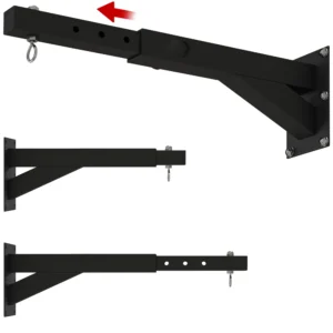 Soporte de pared para saco de boxeo ajustable a 5 longitudes, resistente hasta 60 kg, para entrenamiento de boxeo, kickboxing