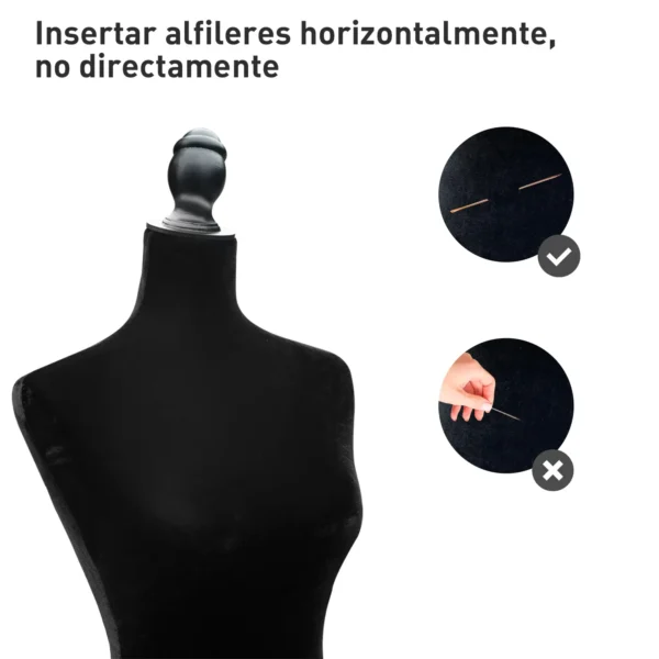 Maniquí de Costura Ajustable a 130-168 cm con Trípode de Madera para Fotografía de Moda Exposición de Prendas Negro - Imagen 4