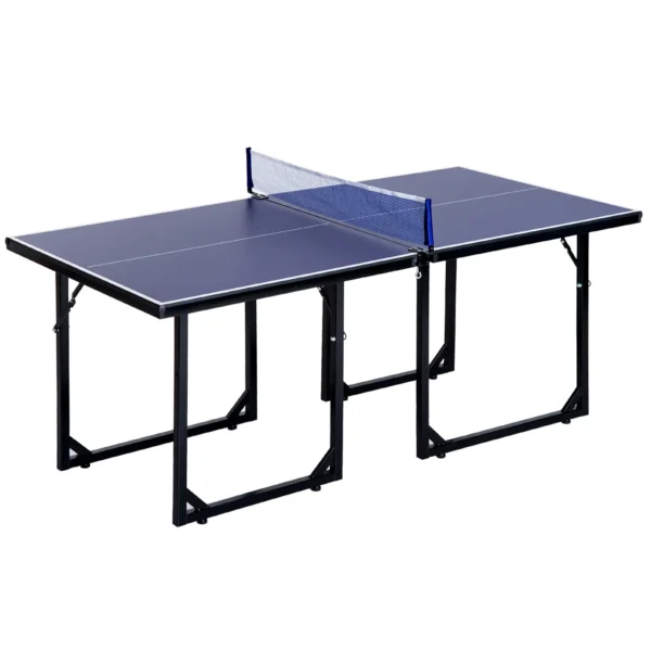 Mesa de Ping-Pong Plegable con Red y Marco de Acero para Interior y Exterior 182x91x76 cm Azul