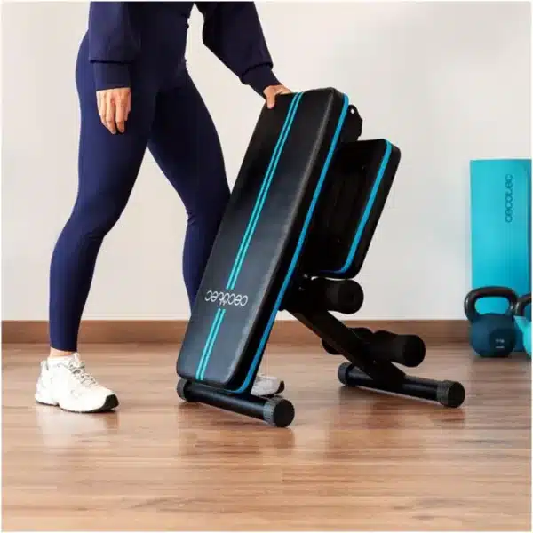 Drumfit SetUp 7000 Banco de musculación para pesas acolchado, plegable, ajustable en 7 niveles y reclinable hasta 180º. Con almohadillas antideslizantes. Entrenamiento cuerpo completo. - Imagen 5