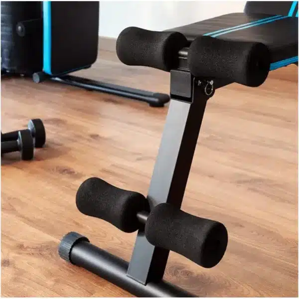 Drumfit SetUp 7000 Banco de musculación para pesas acolchado, plegable, ajustable en 7 niveles y reclinable hasta 180º. Con almohadillas antideslizantes. Entrenamiento cuerpo completo. - Imagen 4
