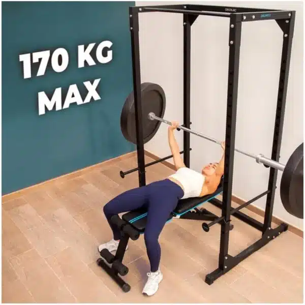 Drumfit SetUp 7000 Banco de musculación para pesas acolchado, plegable, ajustable en 7 niveles y reclinable hasta 180º. Con almohadillas antideslizantes. Entrenamiento cuerpo completo. - Imagen 3