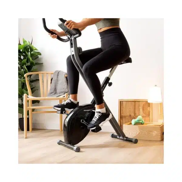 Drumfit X-Bike 3000 Neo Bicicleta estática plegable. Pantalla LCD. Volante de inercia 3 Kg. Resistencia magnética variable. Sillín confort. Soporte para tablet y ruedas de transporte. - Imagen 7