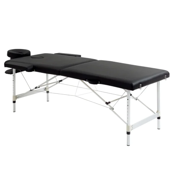 Mesa de masaje plegable portátil con bolsa de transporte carga máx. 225 Kg altura ajustable 185 x 70 cm negro