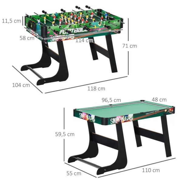 Mesa Multijuegos para Niños de +7 Años 6 en 1 Plegable Billar Futbolín Ping-Pong 118x104x71 cm Multicolor - Imagen 8