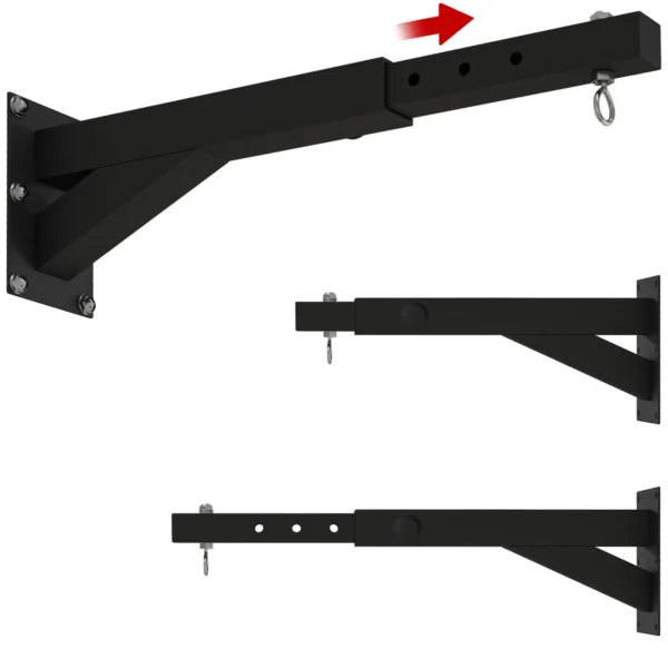 Soporte de pared para saco de boxeo ajustable a 5 longitudes, resistente hasta 60 kg, para entrenamiento de boxeo, kickboxing - Imagen 2
