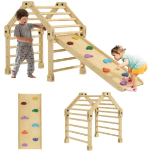 Escalada para Niños de 18-48 Meses 3 en 1 con Rampa para Deslizarse o Escalar 175x70x89 cm Multicolor 5