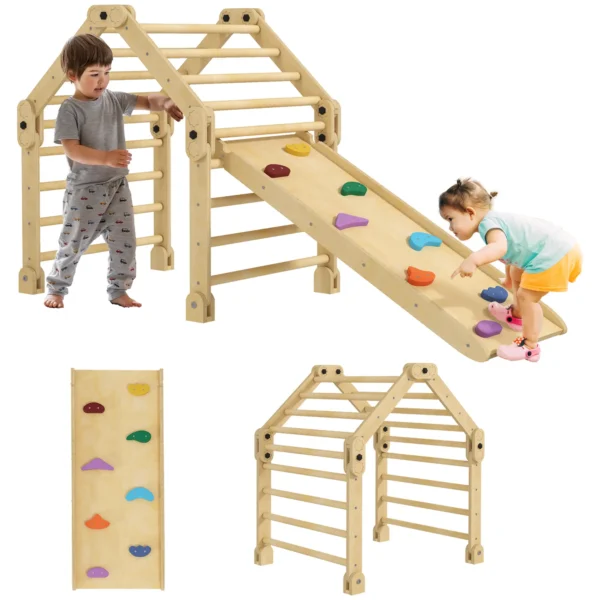 Escalada para Niños de 18-48 Meses 3 en 1 con Rampa para Deslizarse o Escalar 175x70x89 cm Multicolor 5