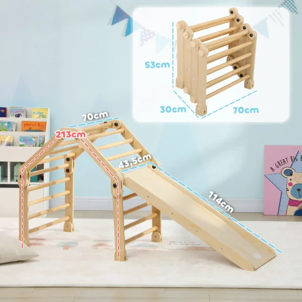Escalada para Niños de 18-48 Meses 3 en 1 con Rampa para Deslizarse o Escalar 175x70x89 cm Multicolor 5 - Imagen 9