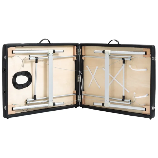 Mesa de masaje plegable portátil con bolsa de transporte carga máx. 225 Kg altura ajustable 185 x 70 cm negro - Imagen 5