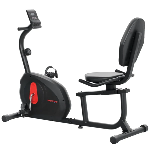 Bicicleta Estática en Casa Silenciosa con Resistencia Magnética Ajustable y Pantalla LCD 103-139x61x100,5 cm Negro CON RESPALDO - Imagen 2