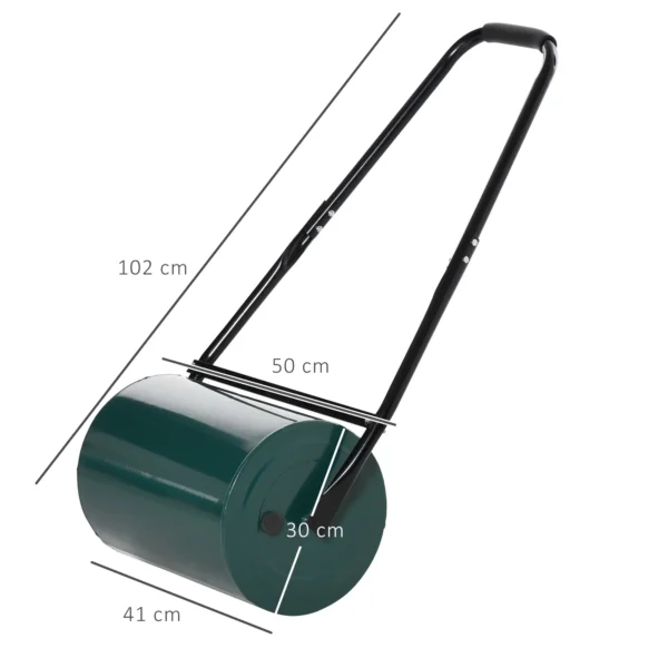 Rodillo para Césped de 30L Relleno de Arena o Agua con Mango en U para Jardín Granja Verde Oscuro - Imagen 9