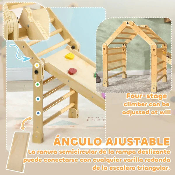 Escalada para Niños de 18-48 Meses 3 en 1 con Rampa para Deslizarse o Escalar 175x70x89 cm Multicolor 5 - Imagen 6