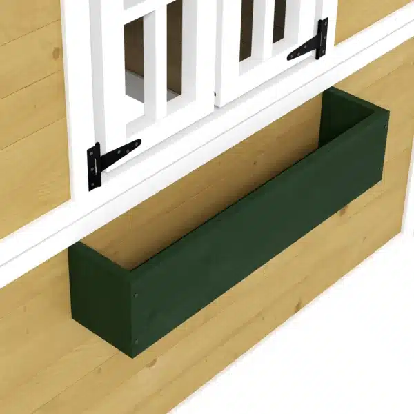 Casita de Madera Infantil con Puerta Ventanas Jardineras y Repisas con Detalles de Color 114x126,4x135 cm Natural - Imagen 5