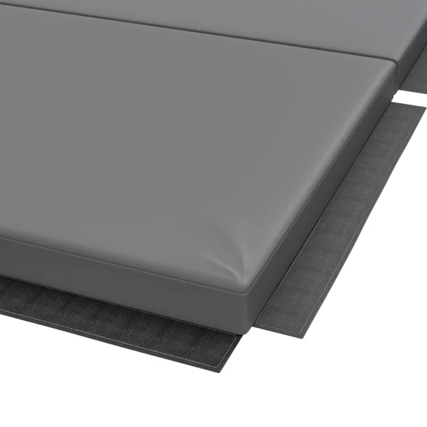 Tapete de gimnasia yoga pilates fitness plegable en 4 con asas revestimiento sintético 180 x 80 x 5 cm gris - Imagen 5