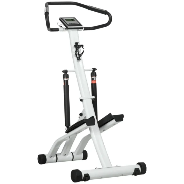 STEPPER con 12 niveles de resistencia, pantalla LCD, 2 ruedas, 80 cm x 61 cm x 134 cm, Blanco + Negro - Imagen 2