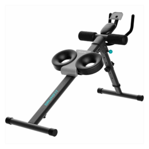 Drumfit AB Trainer Máquina de abdominales plegable con soporte para dispositivos. Pantalla LCD. 2 posiciones. Almohadillas acolchadas. Peso máximo del usuario 130 kg. Altura máxima 185 cm.