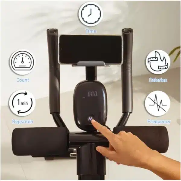 Drumfit AB Trainer Máquina de abdominales plegable con soporte para dispositivos. Pantalla LCD. 2 posiciones. Almohadillas acolchadas. Peso máximo del usuario 130 kg. Altura máxima 185 cm. - Imagen 4