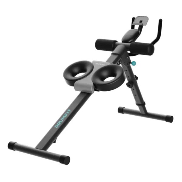 Drumfit AB Trainer Máquina de abdominales plegable con soporte para dispositivos. Pantalla LCD. 2 posiciones. Almohadillas acolchadas. Peso máximo del usuario 130 kg. Altura máxima 185 cm. - Imagen 3
