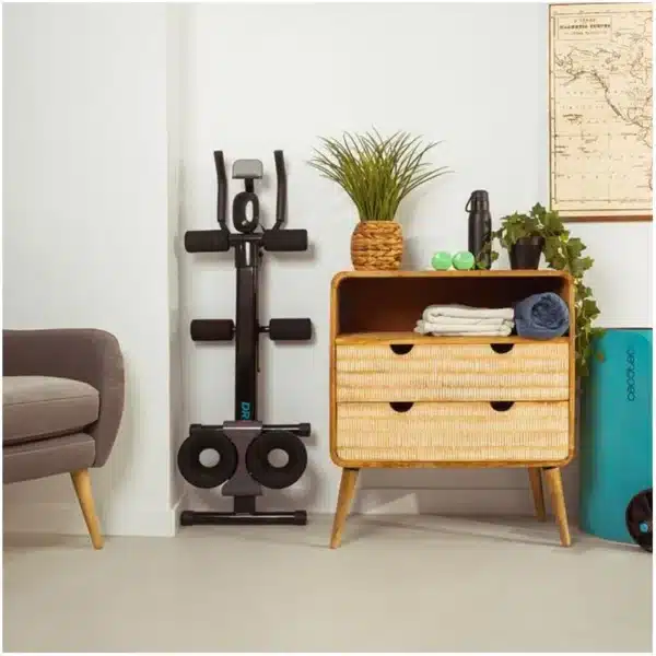 Drumfit AB Trainer Máquina de abdominales plegable con soporte para dispositivos. Pantalla LCD. 2 posiciones. Almohadillas acolchadas. Peso máximo del usuario 130 kg. Altura máxima 185 cm. - Imagen 6