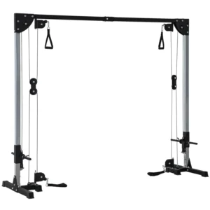 Aparato de musculación doble polea vis a vis crossover, carga libre con pesa 2x50 kg 245x85x207 cm 5