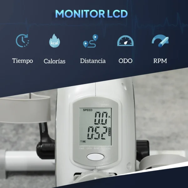 Mini Bicicleta Estática con Resistencia Magnética Pantalla LCD y Pedales Antideslizantes para Ejercitar Brazos y Piernas - Imagen 7