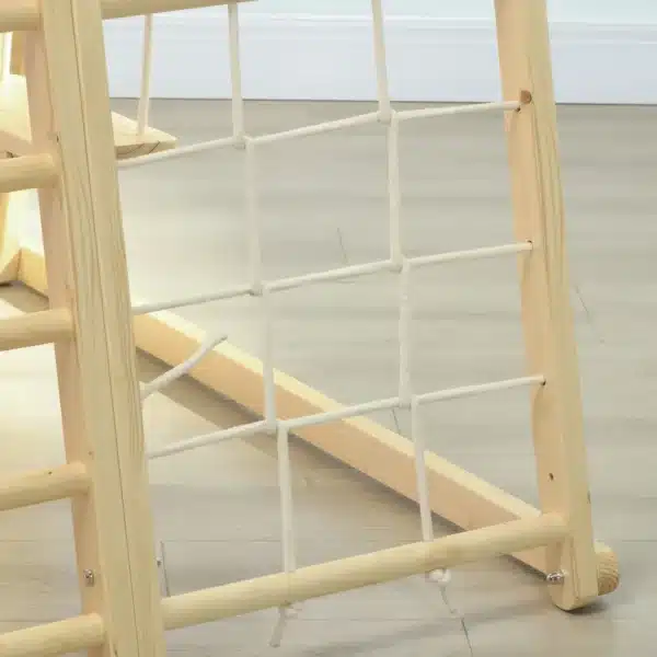 Set de Escalada 5 en 1 con columpio muro de escalada cuerda y trepar en madera barras de mono para niños - Imagen 5