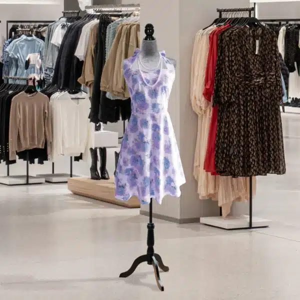 Maniquí de Costura Ajustable a 130-168 cm con Trípode de Madera para Fotografía de Moda Exposición de Prendas Gris - Imagen 10