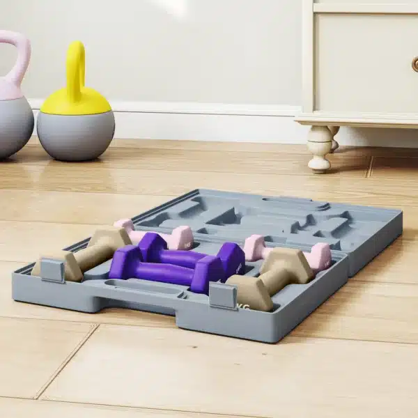 Juego de Mancuernas de 6 Piezas 2 x1 kg 2 x2 kg 2 x3 kg con Estuche de Transporte para Ejercicio en Casa Gimnasio - Imagen 4