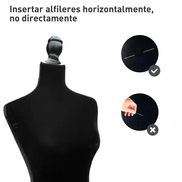 Maniquí de Costura Ajustable a 130-168 cm con Trípode de Madera para Fotografía de Moda Exposición de Prendas Negro - Imagen 6
