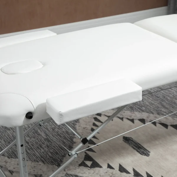 Camilla Masajes Portátil Plegable y Profesional en Aluminio blanco 215x60x61-84cm - Imagen 4