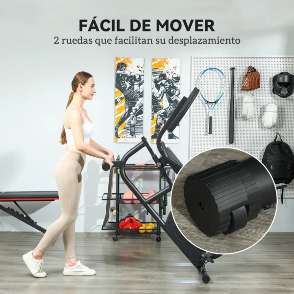 Bicicleta Estática en Casa Silenciosa con Resistencia Magnética Ajustable y Pantalla LCD 103-139x61x100,5 cm Negro CON RESPALDO - Imagen 6