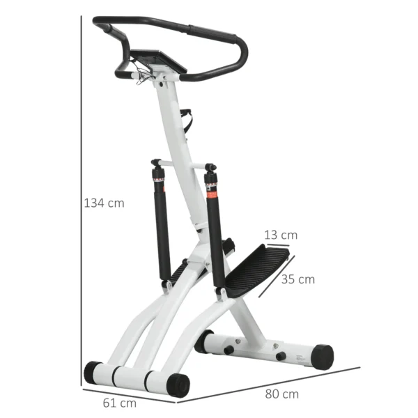 STEPPER con 12 niveles de resistencia, pantalla LCD, 2 ruedas, 80 cm x 61 cm x 134 cm, Blanco + Negro - Imagen 6