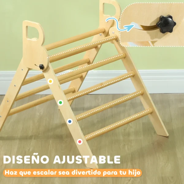Escalada para Niños de 18-48 Meses para Cultivar Habilidades de Equilibrio y Coordinación 82x66x71 cm Natural - Imagen 8