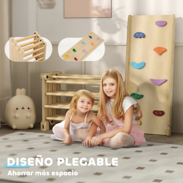 Escalada para Niños de 18-48 Meses 3 en 1 con Rampa para Deslizarse o Escalar 175x70x89 cm Multicolor 5 - Imagen 5