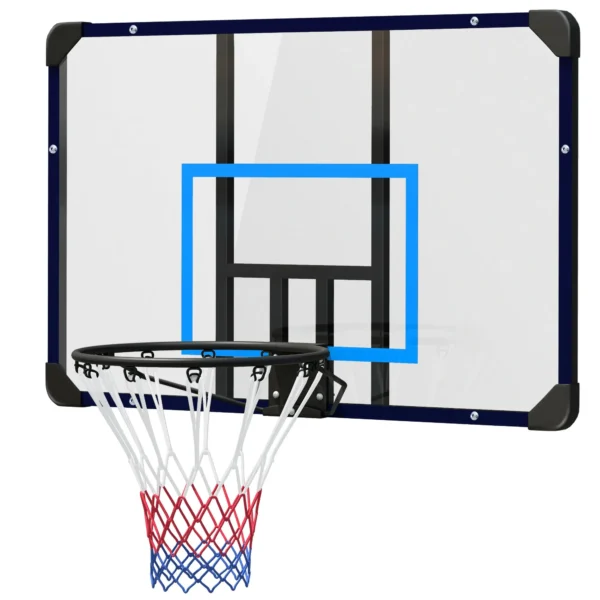 Canasta de Baloncesto de Pared Aro de Baloncesto para Exterior 113x61x73 cm Azul y Negro - Imagen 2