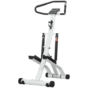 STEPPER con 12 niveles de resistencia, pantalla LCD, 2 ruedas, 80 cm x 61 cm x 134 cm, Blanco + Negro
